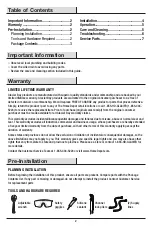 Preview for 2 page of Glacier bay 1002974566 Installation And Care Manual