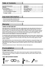 Preview for 2 page of Glacier bay 1003341110 Installation And Care Manual