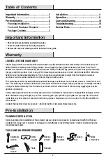 Preview for 2 page of Glacier bay 1003619051 Installation And Care Manual