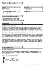 Preview for 2 page of Glacier bay 1005126669 Installation And Care Manual