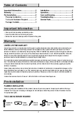 Preview for 2 page of Glacier bay 1006570146 Installation And Care Manual