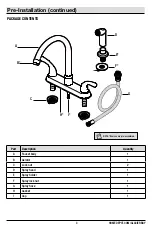 Предварительный просмотр 3 страницы Glacier bay 209-442 Installation And Care Manual