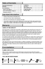 Preview for 2 page of Glacier bay 304774945 Installation And Care Manual