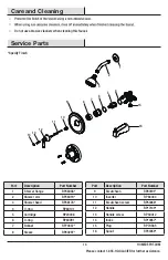 Preview for 13 page of Glacier bay 873W-0001 Use And Care Manual