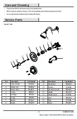 Предварительный просмотр 13 страницы Glacier bay 873W-2001 Use And Care Manual