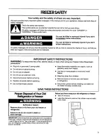 Preview for 3 page of Gladiator FREEZERATOR GAFZ21XXMK01 Use & Care Manual