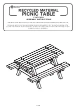 Preview for 1 page of Glasdon RECYCLED MATERIAL PICNIC TABLE Assembly Instructions Manual