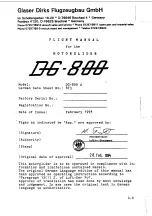 Preview for 1 page of Glaser-Dirks DG-800 A Flight Manual