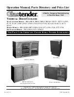 Preview for 1 page of Glastender BB108 Operation Manual, Parts Directory, And Price List