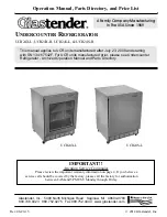 Предварительный просмотр 1 страницы Glastender UCR24X-L Operation Manual