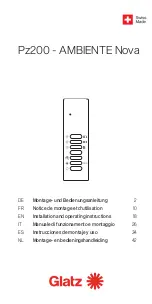 Предварительный просмотр 1 страницы Glatz Nova Pz200 Installation And Operating Instructions Manual