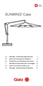 Glatz SUNWING CASA Installation And Operating Instructions Manual предпросмотр