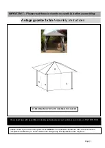 Preview for 1 page of Glendale Vintage gazebo 3x3m Assembly Instructions