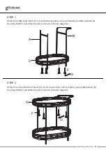 Предварительный просмотр 3 страницы GLITZHOME BAR CART Assembly Instruction