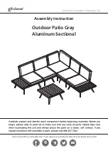 GLITZHOME Patio Gray Aluminum Sectional Assembly Instruction Manual предпросмотр