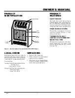 Preview for 3 page of Glo-warm FA-10BA Owner'S Operation And Installation Manual