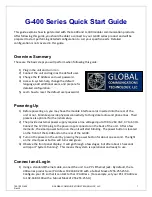 Global Communications G-404 Quick Start Manual preview