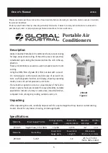 Preview for 1 page of Global Industrial 293149 Owner'S Manual