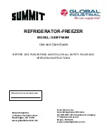 Preview for 1 page of Global Industrial SUMMIT GIDIFF946W Use And Care Manual