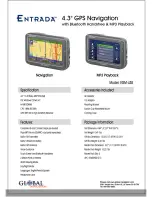 Preview for 1 page of Global Navigation Entrada EGM-43B Specifications