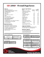 Global Technology Associates GB-2000X Specification Sheet preview