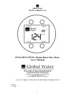 Global Water FP111 User Manual предпросмотр