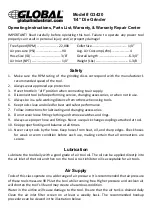 Preview for 1 page of Global G3420 Operating Instructions, Parts List, Warranty, & Warranty Repair Center