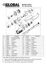 Preview for 3 page of Global G3420 Operating Instructions, Parts List, Warranty, & Warranty Repair Center