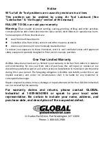 Preview for 4 page of Global G3420 Operating Instructions, Parts List, Warranty, & Warranty Repair Center