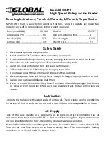 Preview for 1 page of Global G3471 Operating Instructions, Parts List, Warranty, & Warranty Repair Center