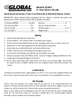 Preview for 1 page of Global G3489 Operating Instructions, Parts List, Warranty, & Warranty Repair Center