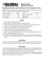 Preview for 1 page of Global G3492 Operating Instructions, Parts List, Warranty, & Warranty Repair Center