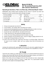 Preview for 1 page of Global G3810G Operating Instructions, Parts List, Warranty, & Warranty Repair Center