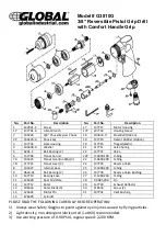 Preview for 3 page of Global G3810G Operating Instructions, Parts List, Warranty, & Warranty Repair Center