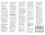 Preview for 3 page of Global VibraLITE 3 VL300 Quick Reference Manual