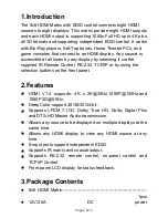 Preview for 2 page of Globalmediapro HDM-944S50 Operation Manual