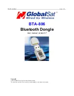 Globalsat BTA-806 User Manual preview