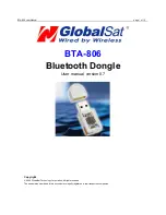 Preview for 1 page of Globalsat BTA-806 User Manual