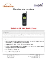 Globalstar GSP 1600 Operating Instructions preview