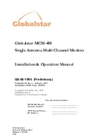 Предварительный просмотр 1 страницы Globalstar MCM-4M Installation And Operation Manual