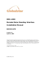 Предварительный просмотр 1 страницы Globalstar MRI-1000 Installation Manual