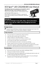 Preview for 1 page of Globus New Media ECO Spot LED C25E User Manual