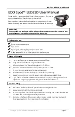 Globus New Media ECO Spot LED25D User Manual preview