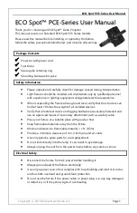 Globus New Media ECO Spot PCE Series User Manual preview