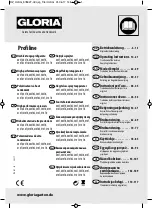 Предварительный просмотр 1 страницы Gloria 1984060 Operating Instructions Manual