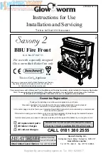 Preview for 1 page of Glowworm SAXONY 2 BBU FIRE FRONT Instructions For Use Installation And Servicing