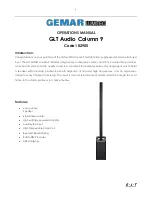 GLT AUDIO Column 9 Operation Manual preview