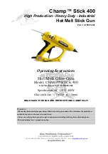 Glue Machinery CHAMP STICK 400 Operating Instructions Manual preview