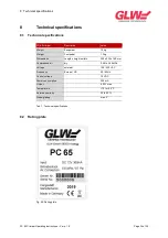 Предварительный просмотр 34 страницы GLW PC 65 Operating Instructions Manual