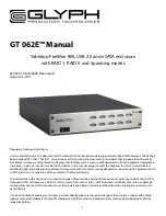 Preview for 1 page of Glyph GT 062E Manual